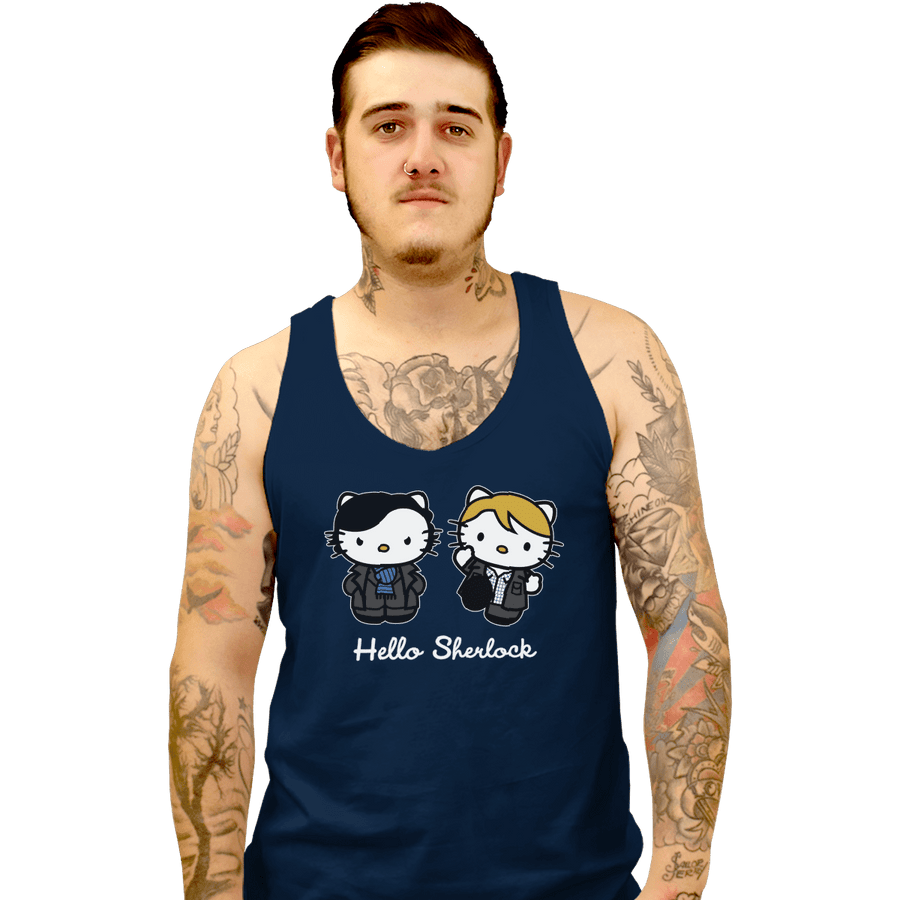 Shirts Tank Top, Unisex / Small / Navy Hello Sherlock
