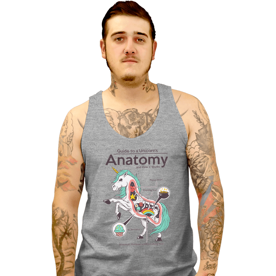 Shirts Tank Top, Unisex / Small / Sports Grey Anatomy Of A Unicorn