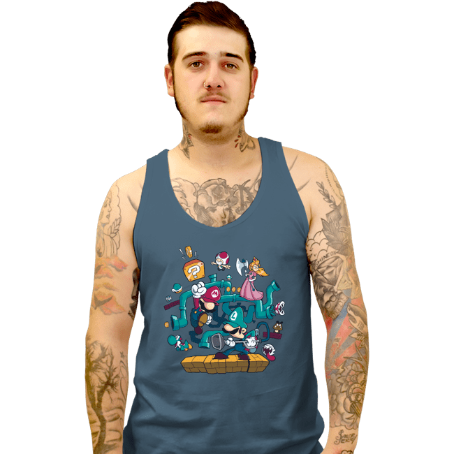 Daily_Deal_Shirts Tank Top, Unisex / Small / Indigo Blue The Plumber Brothers