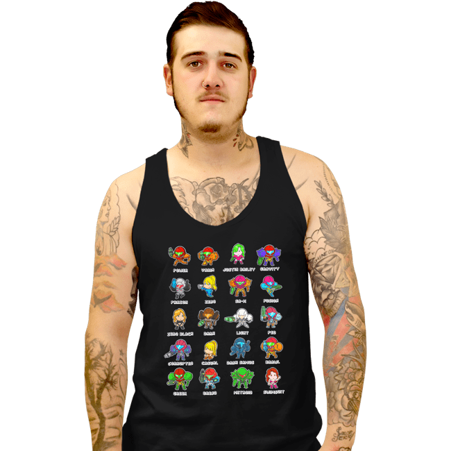 Daily_Deal_Shirts Tank Top, Unisex / Small / Black The Many Suits Of Samus