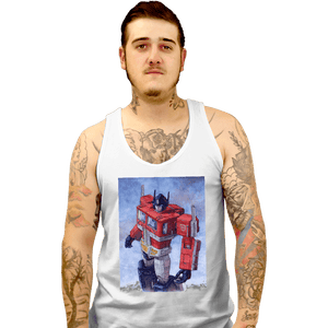 Secret_Shirts Tank Top, Unisex / Small / White Optimus Watercolor