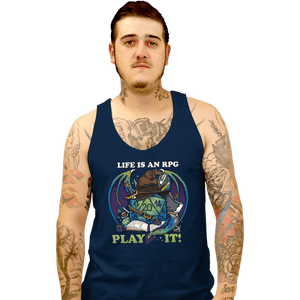 Shirts Tank Top, Unisex / Small / Navy Life Is An RPG