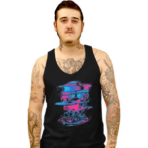 Shirts Tank Top, Unisex / Small / Black Glitch Cyborg