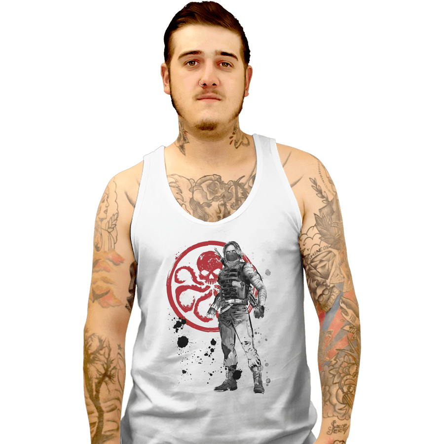 Shirts Tank Top, Unisex / Small / White Winter Soldier Sumi-e