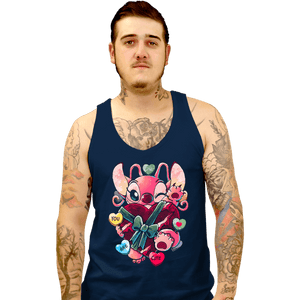 Daily_Deal_Shirts Tank Top, Unisex / Small / Navy Love Valentine