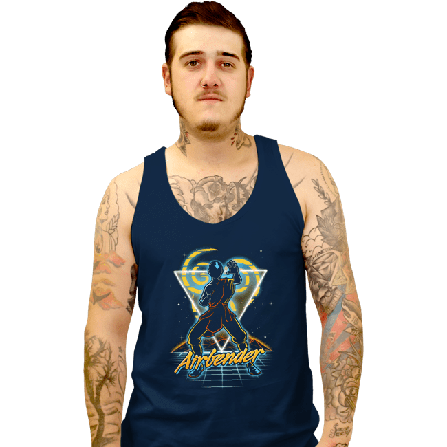 Shirts Tank Top, Unisex / Small / Navy Retro Airbender