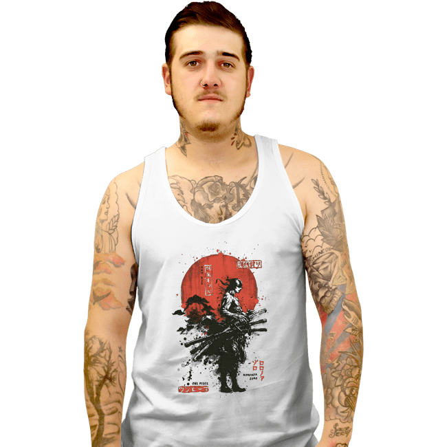 Daily_Deal_Shirts Tank Top, Unisex / Small / White Zoro Samurai Wano Kuni Arc