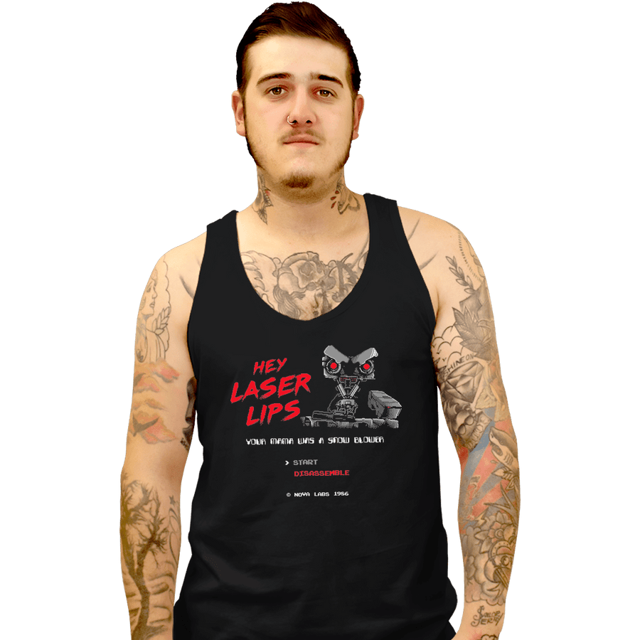 Shirts Tank Top, Unisex / Small / Black Laser Lips