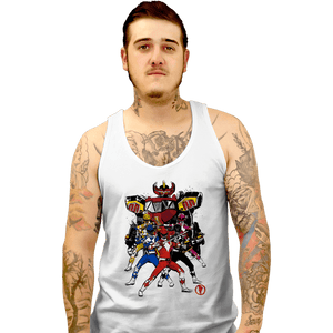 Shirts Tank Top, Unisex / Small / White Power Rangers Sumi-e