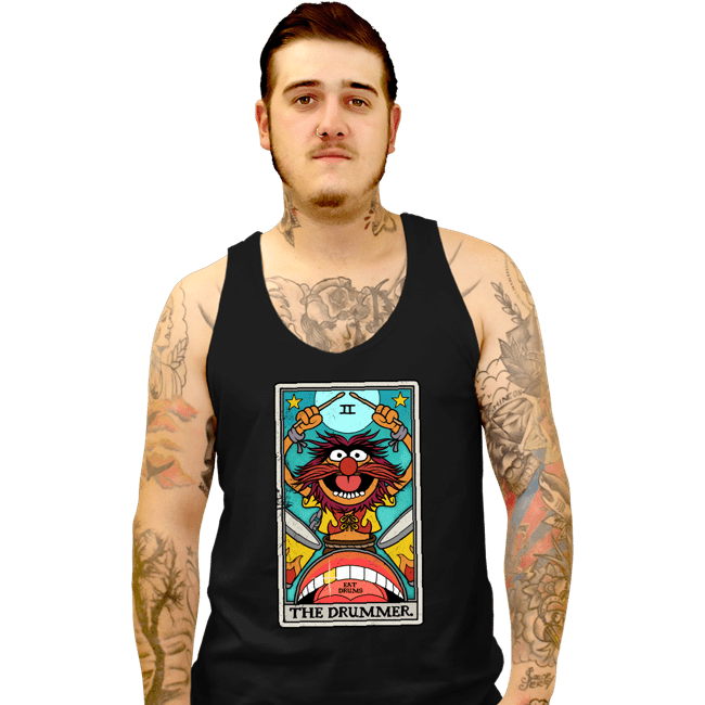 Daily_Deal_Shirts Tank Top, Unisex / Small / Black The Drummer