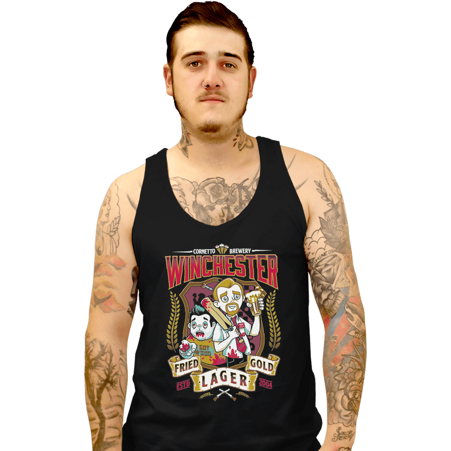 Shirts Tank Top, Unisex / Small / Black Winchester Fried Gold Lager