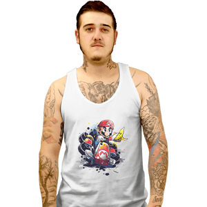 Shirts Tank Top, Unisex / Small / White Go Kart Watercolor