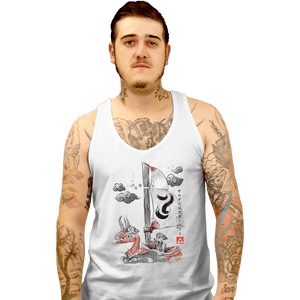 Shirts Tank Top, Unisex / Small / White Sailing With The Wind Sumi-e