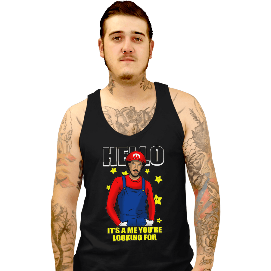 Shirts Tank Top, Unisex / Small / Black It's A Me You're Looking For