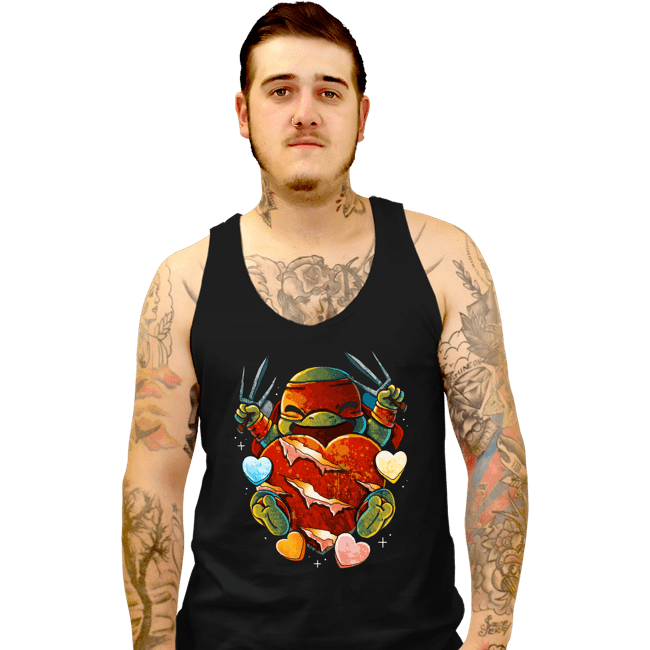 Daily_Deal_Shirts Tank Top, Unisex / Small / Black Love Turtle
