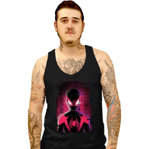 Daily_Deal_Shirts Tank Top, Unisex / Small / Black Glitch Miles Spider
