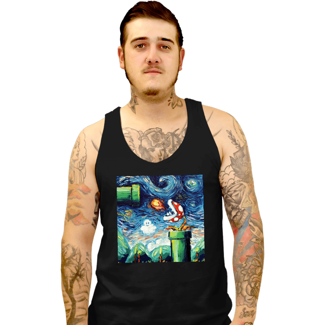 Shirts Tank Top, Unisex / Small / Black Van Gogh Never Leveled Up