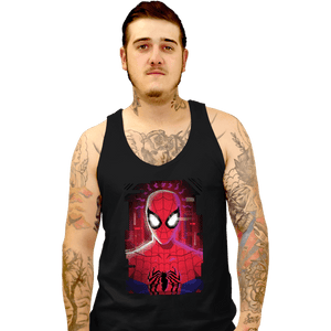 Daily_Deal_Shirts Tank Top, Unisex / Small / Black Glitch Peter Spider