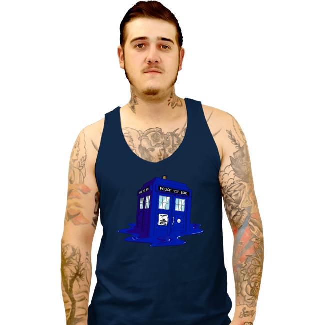 Daily_Deal_Shirts Tank Top, Unisex / Small / Navy Melting Tardis