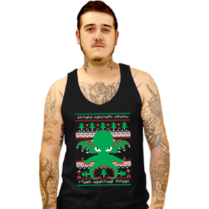 Shirts Tank Top, Unisex / Small / Black Cthulhu Cultist Christmas