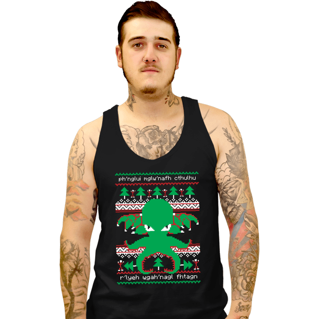 Shirts Tank Top, Unisex / Small / Black Cthulhu Cultist Christmas