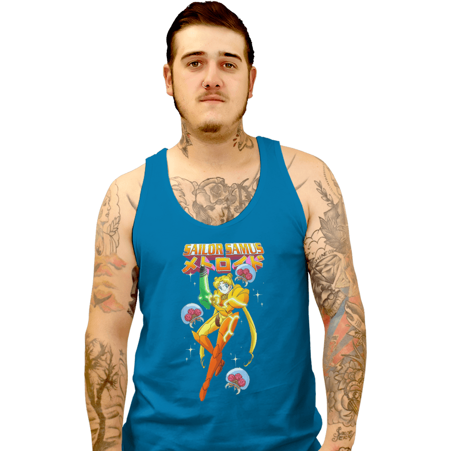 Shirts Tank Top, Unisex / Small / Sapphire Sailor Samus Power Suit