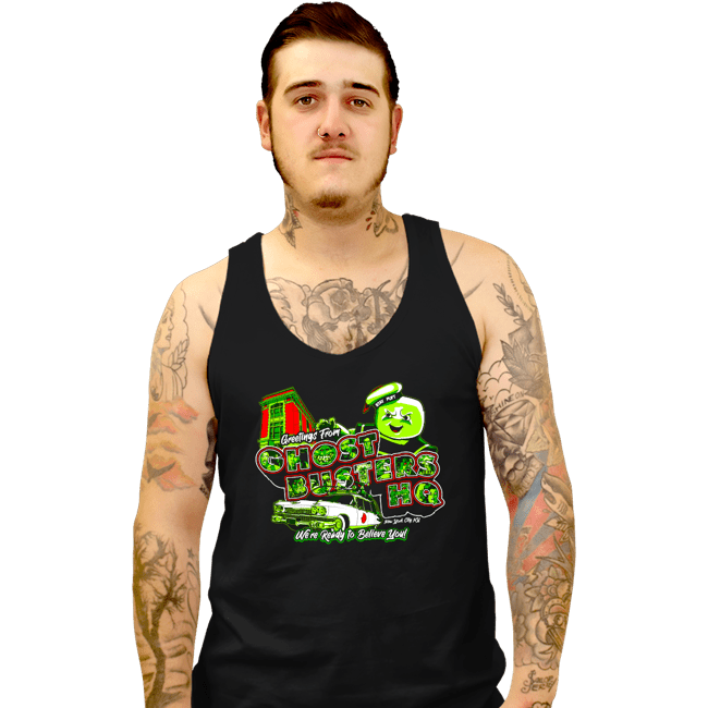 Secret_Shirts Tank Top, Unisex / Small / Black Greetings From Ghost HQ