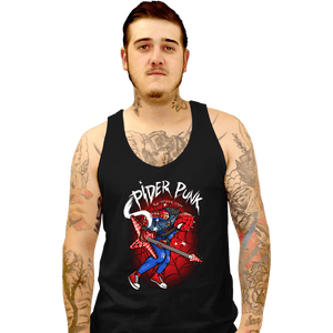 Daily_Deal_Shirts Tank Top, Unisex / Small / Black Spider Punk