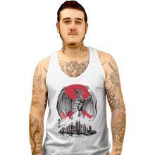 Load image into Gallery viewer, Shirts Tank Top, Unisex / Small / White Fire Pteranodon Attack Sumi-e

