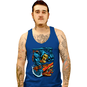 Daily_Deal_Shirts Tank Top, Unisex / Small / Royal Blue Landshark