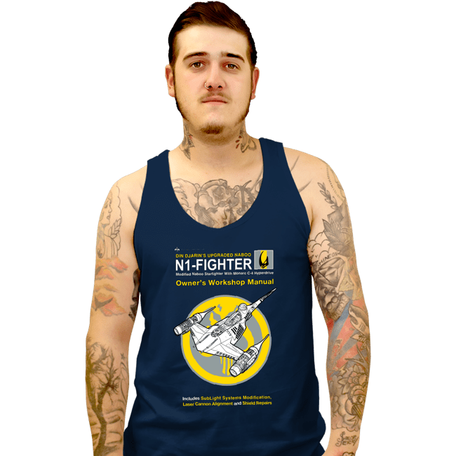Daily_Deal_Shirts Tank Top, Unisex / Small / Navy N1 Fighter Manual