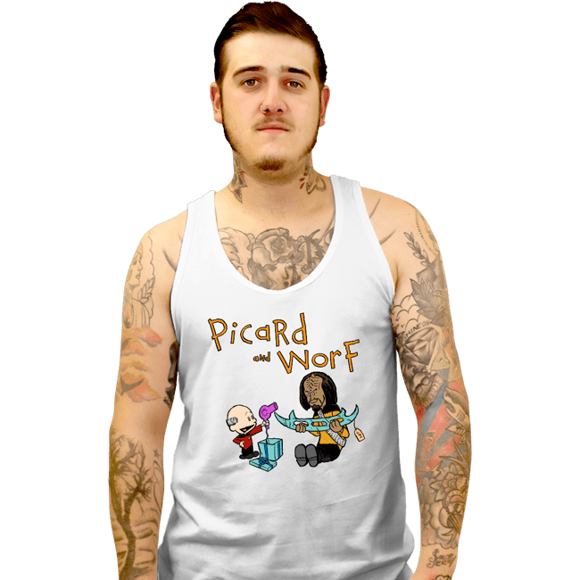 Daily_Deal_Shirts Tank Top, Unisex / Small / White Picard And Worf