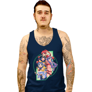 Daily_Deal_Shirts Tank Top, Unisex / Small / Navy Robot Hearts