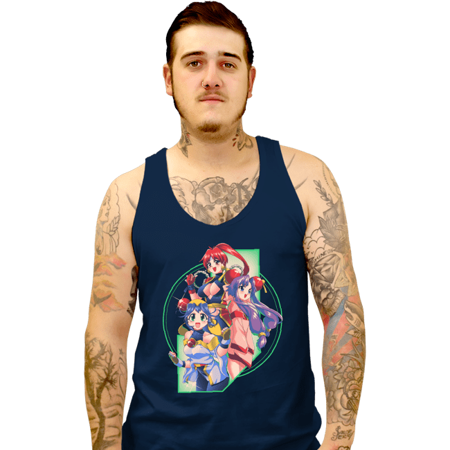 Daily_Deal_Shirts Tank Top, Unisex / Small / Navy Robot Hearts