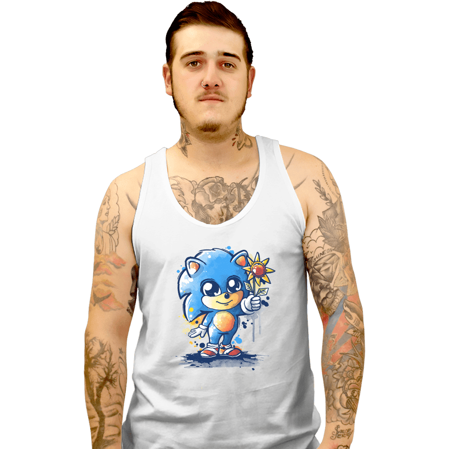 Shirts Tank Top, Unisex / Small / White Little Baby Hedgehog