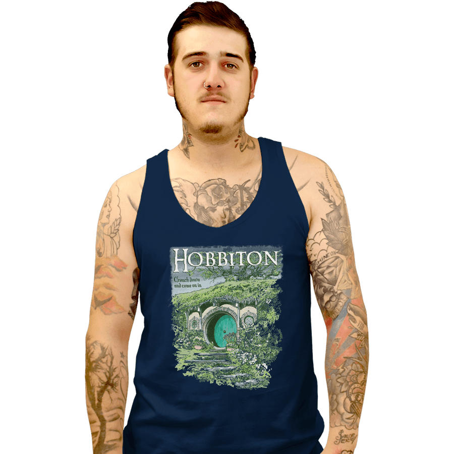 Shirts Tank Top, Unisex / Small / Navy Visit Hobbiton