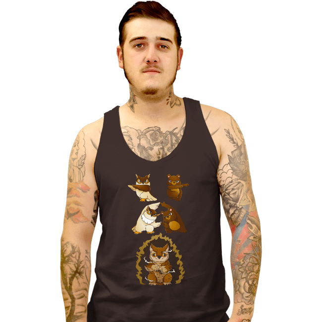 Secret_Shirts Tank Top, Unisex / Small / Black Owl Bear Fusion