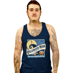 Shirts Tank Top, Unisex / Small / Navy Halloween Moon