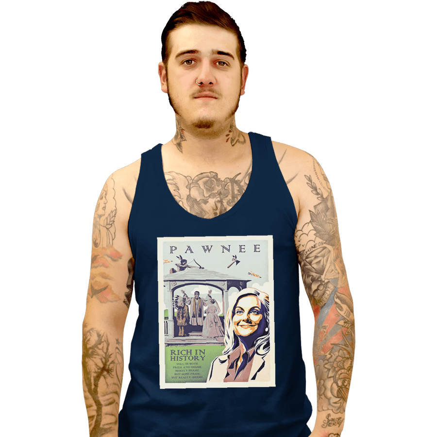 Shirts Tank Top, Unisex / Small / Navy Explore Pawnee