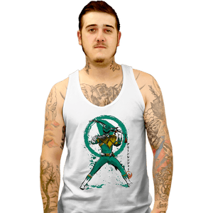 Daily_Deal_Shirts Tank Top, Unisex / Small / White Green Ranger Sumi-e