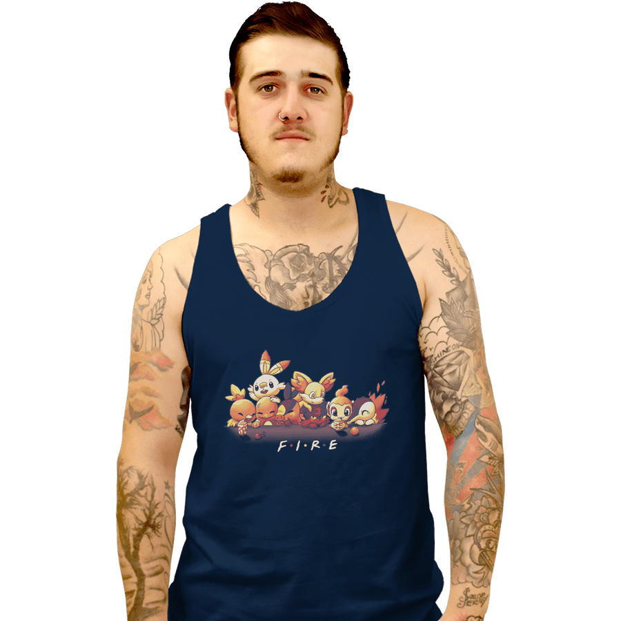 Shirts Tank Top, Unisex / Small / Navy Fire Friends