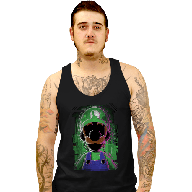 Secret_Shirts Tank Top, Unisex / Small / Black Luigi Glitch