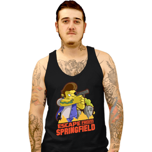 Daily_Deal_Shirts Tank Top, Unisex / Small / Black Escape From Springfield