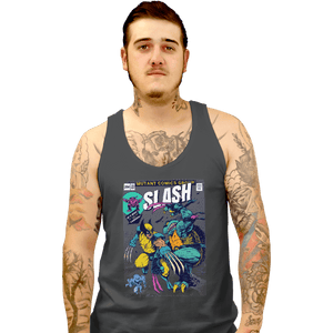 Shirts Tank Top, Unisex / Small / Charcoal Wolverine VS Slash