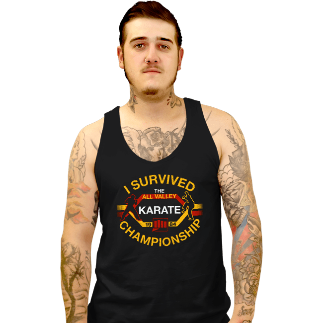 Daily_Deal_Shirts Tank Top, Unisex / Small / Black I Survived All Valley Karate
