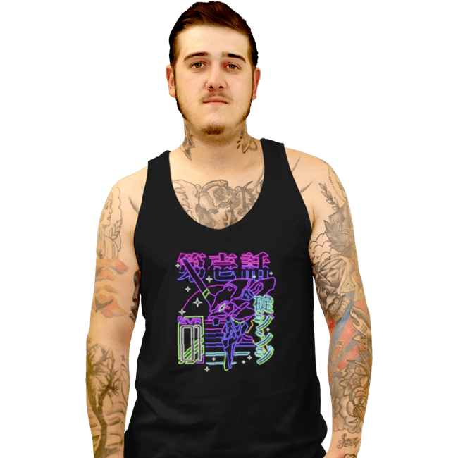 Shirts Tank Top, Unisex / Small / Black Neon EVA