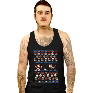 Shirts Tank Top, Unisex / Small / Black Christmas Man