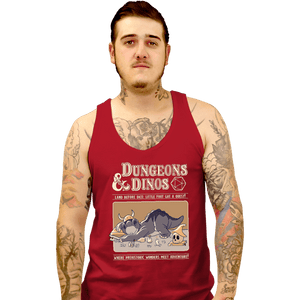 Daily_Deal_Shirts Tank Top, Unisex / Small / Red Dungeons And Dinos