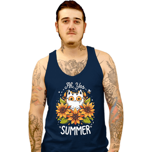 Daily_Deal_Shirts Tank Top, Unisex / Small / Navy Summer Kitten Sniffles