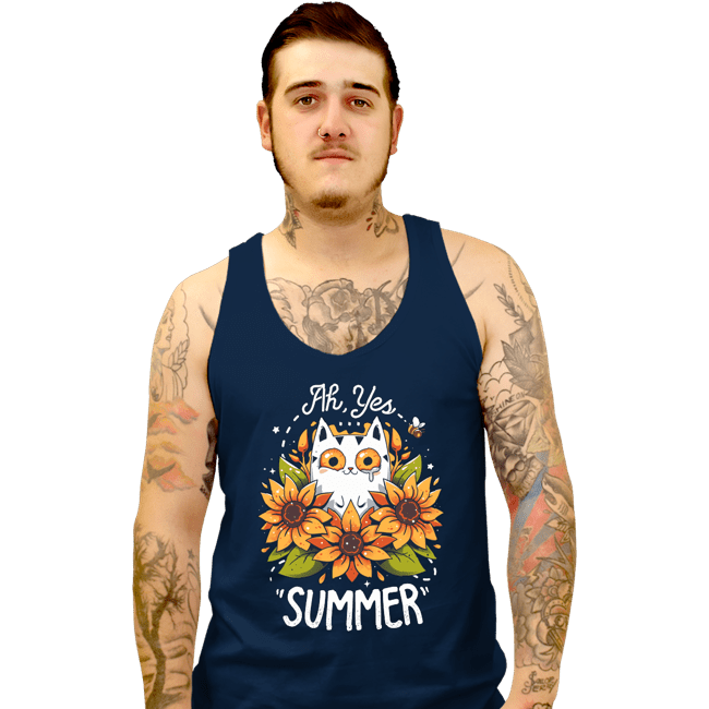 Daily_Deal_Shirts Tank Top, Unisex / Small / Navy Summer Kitten Sniffles